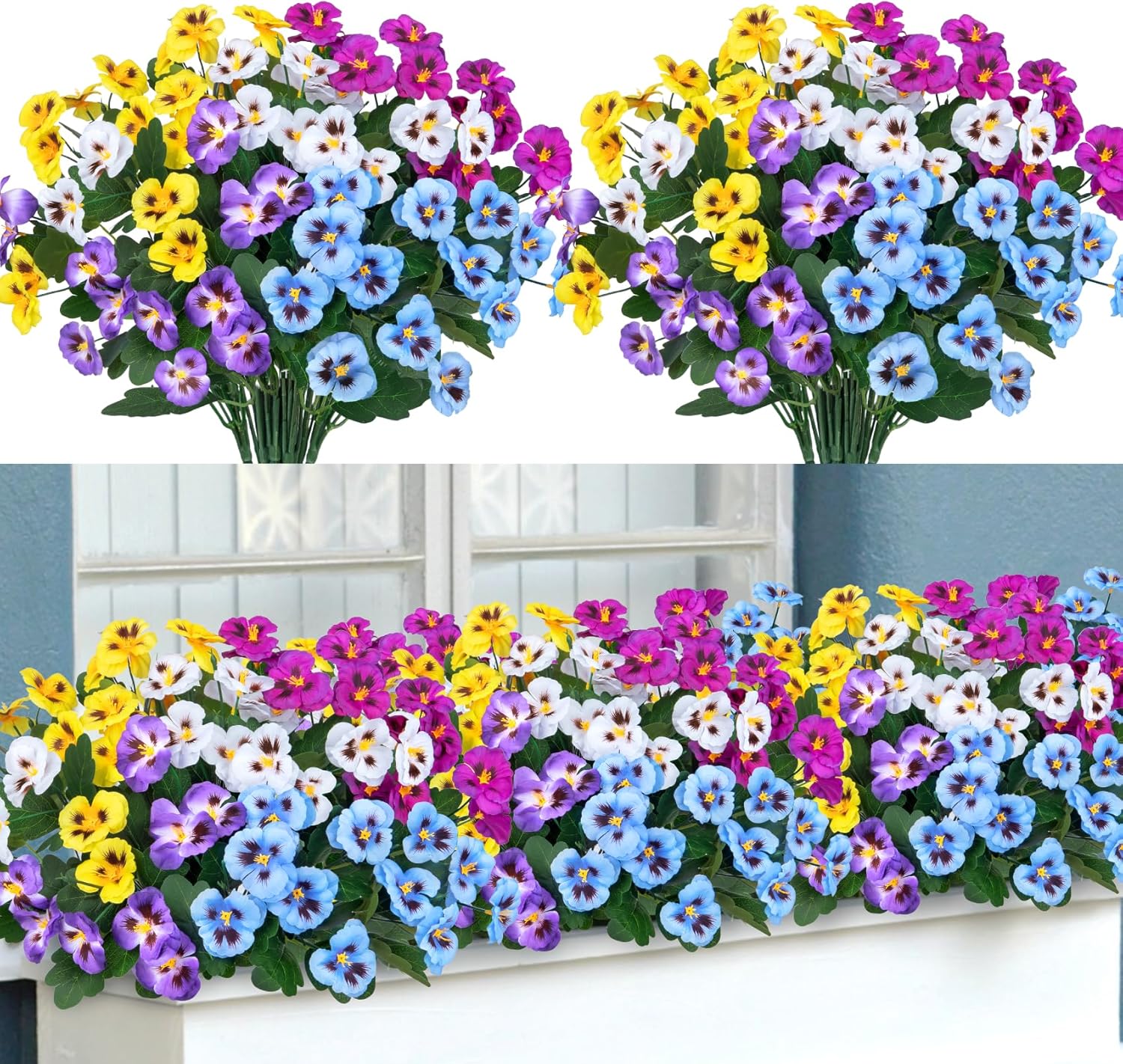 💥Last Day Each Only $2.49💐Artificial Pansy Flowers - UV resistant, Waterproof, Windproof