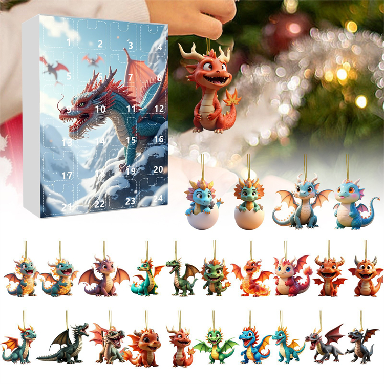 Dragon Advent Calendar 2025 – Countdown to Christmas with 24 Dragon Ornaments 🐉🎄