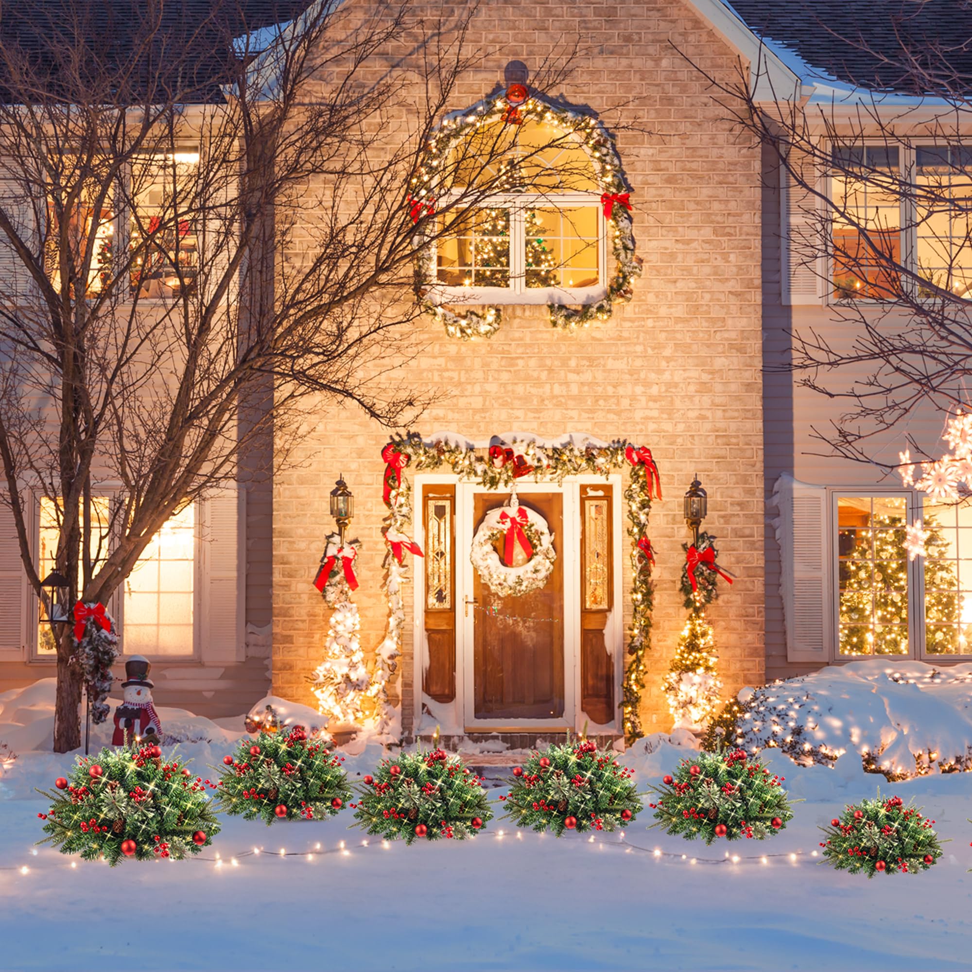 🎄Christmas Hot Sale🔥Pre-lit Artificial Christmas Tree Urn Filler💐