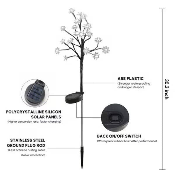 Outdoor Waterproof Cherry Blossom  Multicolor Solar Garden Lights