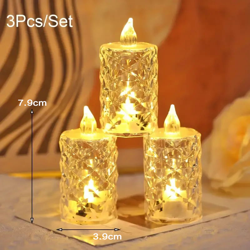 ON SALE🔥3pcs/SET Crystal Flameless Candle Light-Buy 4 Sets Free Shipping