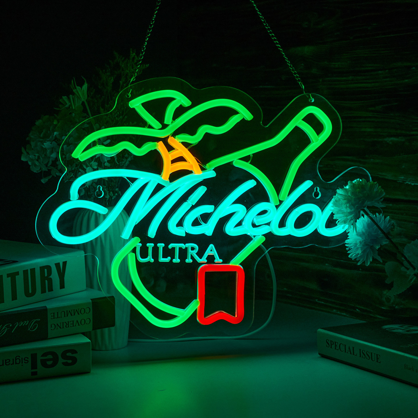Beer Neon Sign Michelob Neon Light USB Powered Dimmable Man Cave Cafe Bistro Club Party Beer Bar Restaurant Decor