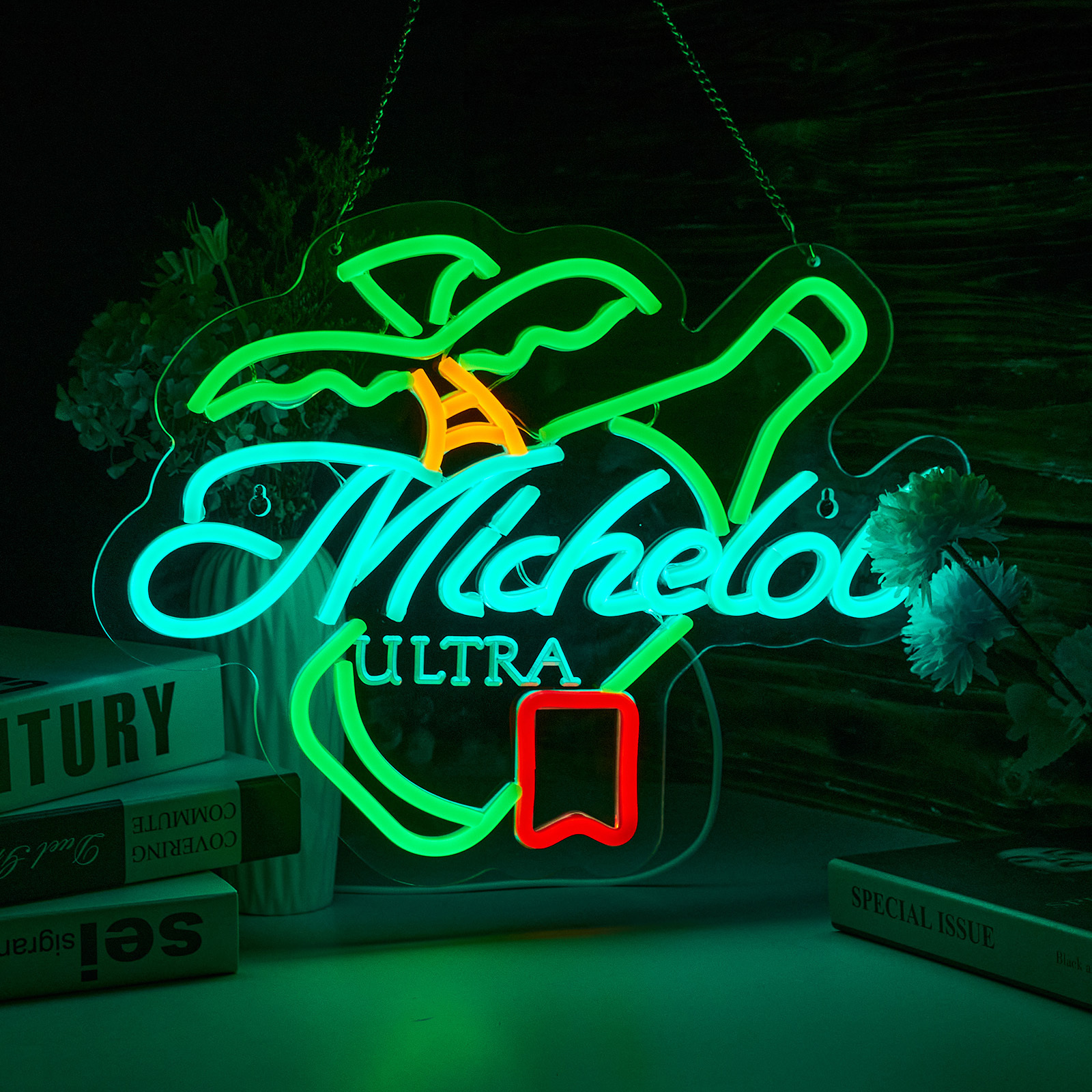 Beer Neon Sign Michelob Neon Light USB Powered Dimmable Man Cave Cafe Bistro Club Party Beer Bar Restaurant Decor