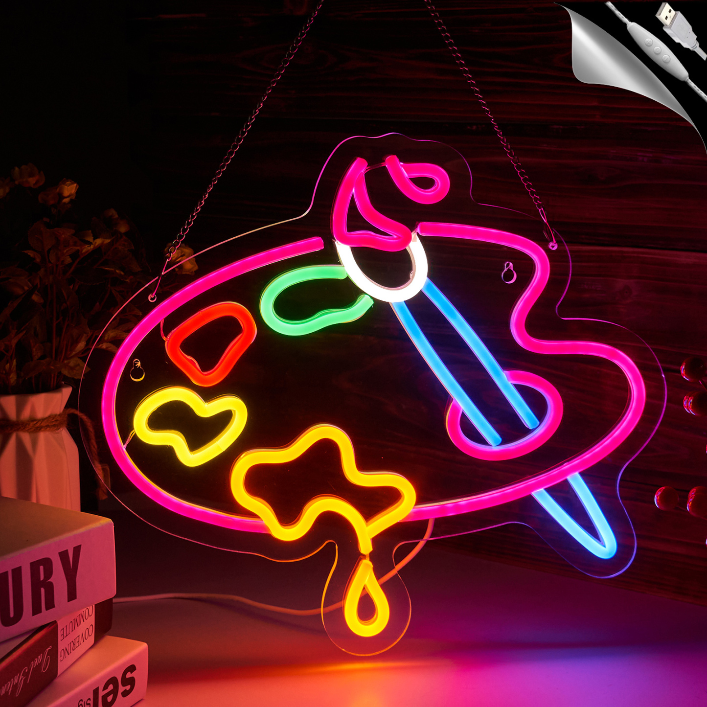Art neon sign Paint neon sign Paint Palette Neon Sign for wall decor Studio Room Painting Room Art Classroom Art Studio Decor Gift for Painter