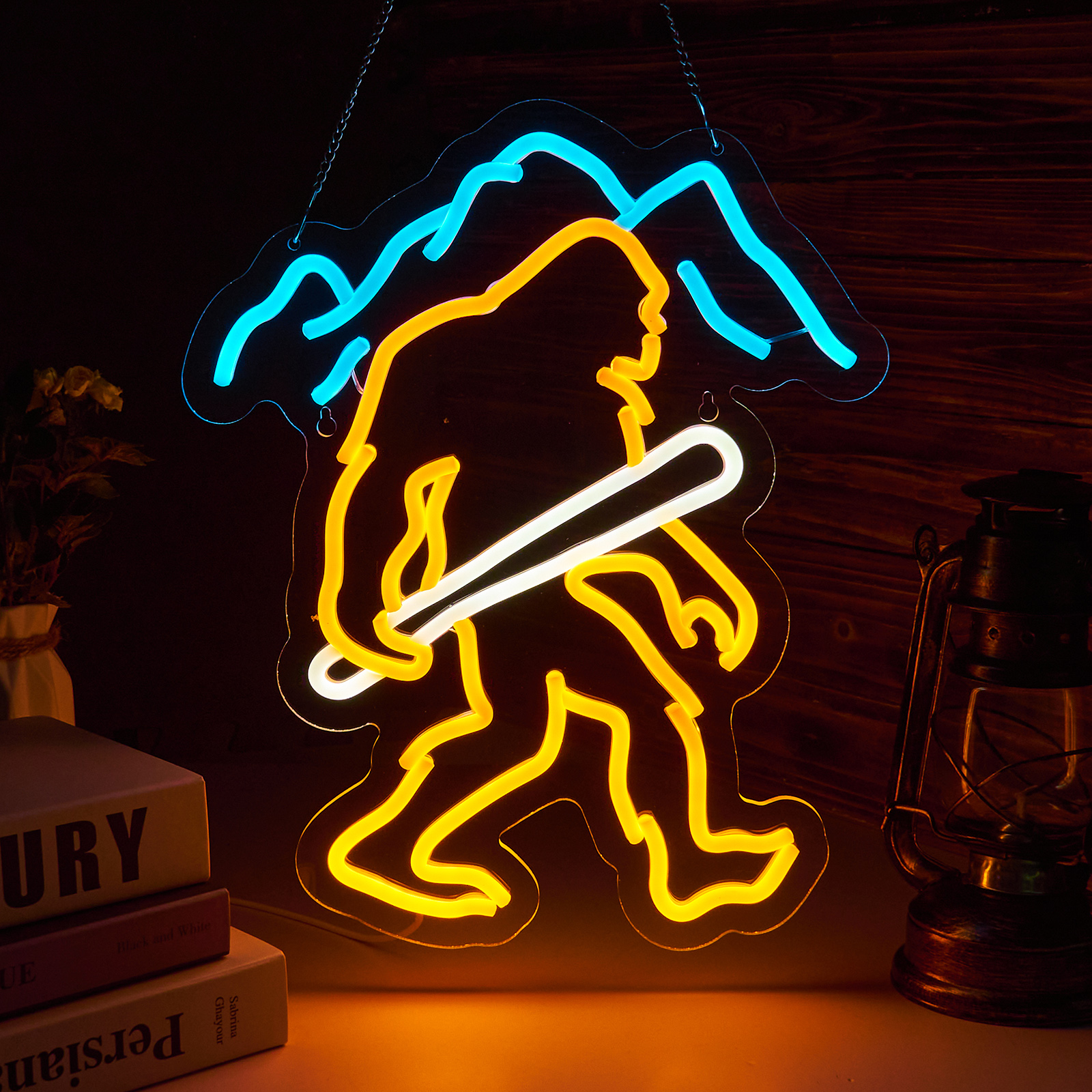 Bigfoot Neon Sign Sasquatch Neon Sign for wall decor Bedroom Game Room Wall Decor Gifts for Kids Children(15.6x12.6 Inch)