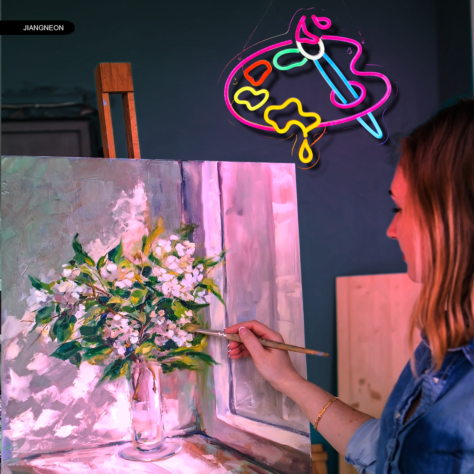 Art neon sign Paint neon sign Paint Palette Neon Sign for wall decor Studio Room Painting Room Art Classroom Art Studio Decor Gift for Painter