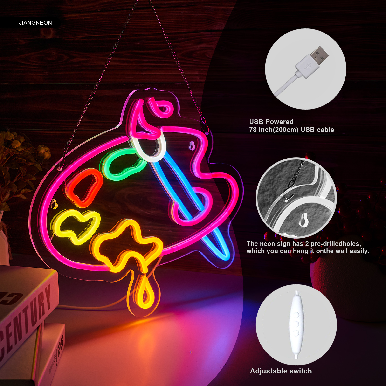 Art neon sign Paint neon sign Paint Palette Neon Sign for wall decor Studio Room Painting Room Art Classroom Art Studio Decor Gift for Painter