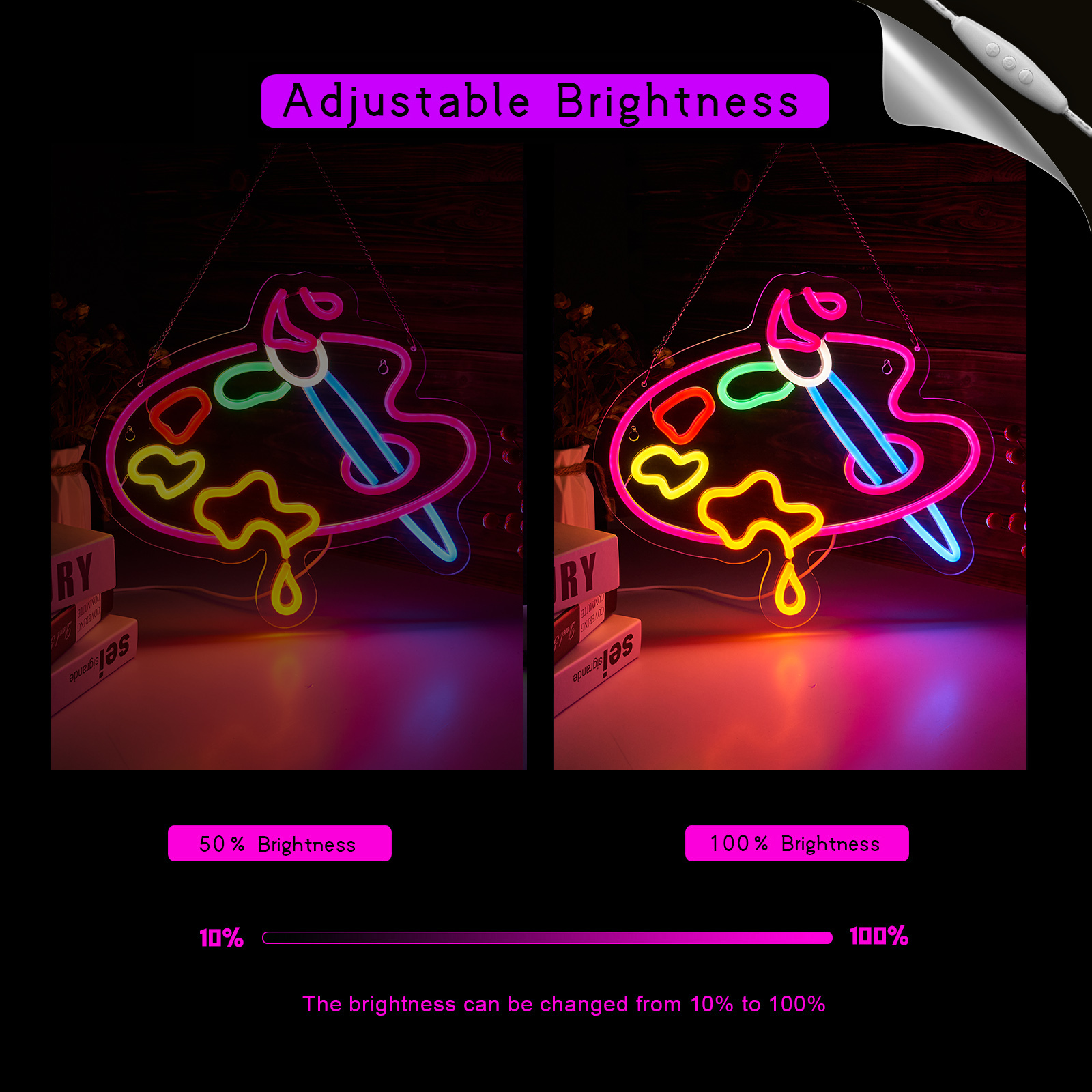 Art neon sign Paint neon sign Paint Palette Neon Sign for wall decor Studio Room Painting Room Art Classroom Art Studio Decor Gift for Painter