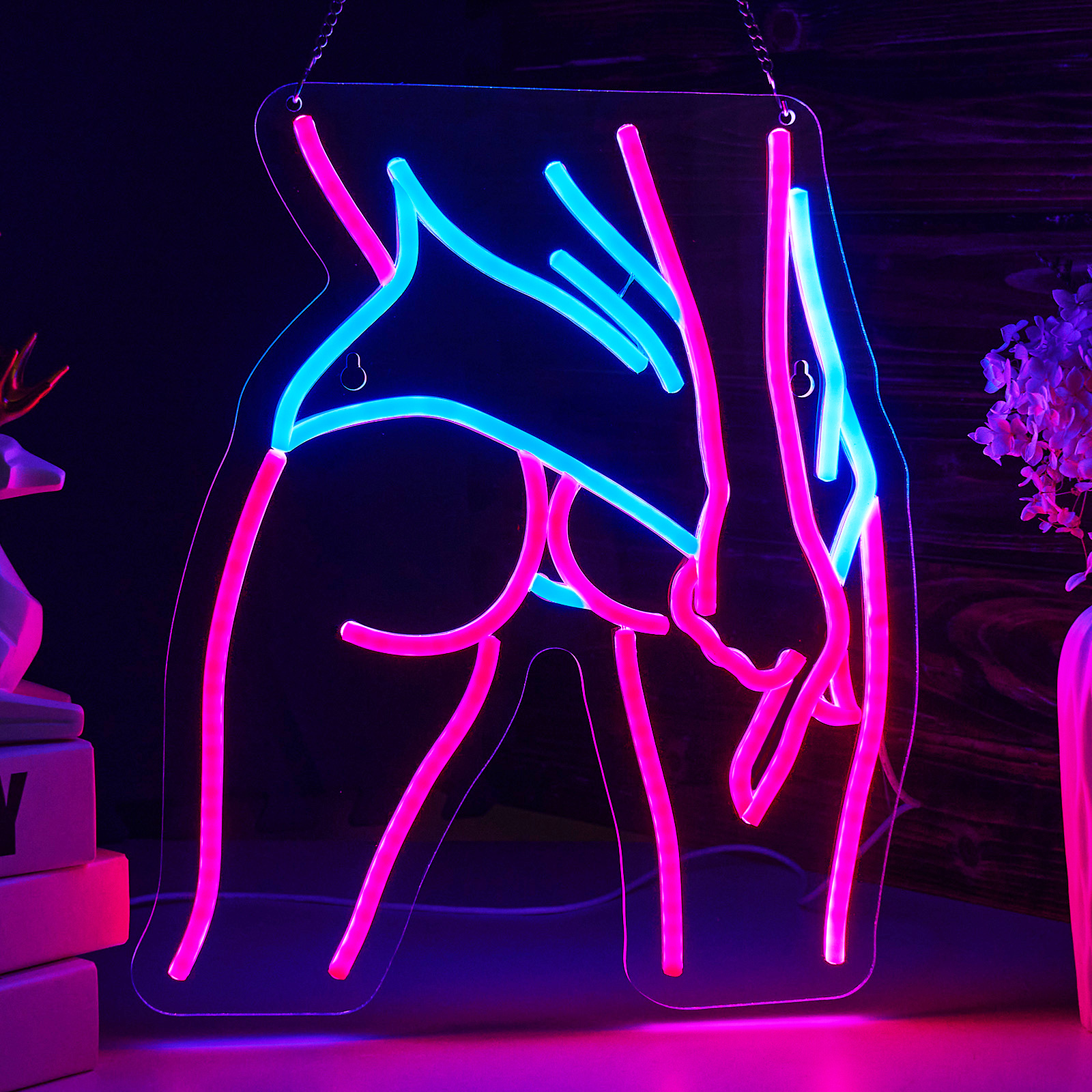 Lady Neon Signs Lady Buttocks Neon Sign Woman Body Decor Smart plug timer compatible USB-Powered Suitable for Birthday Gift Party Man Cave (12.6x14.8 Inch)