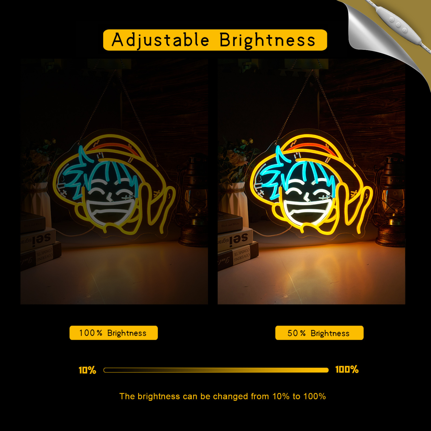 Anime neon sign One piece neon sign for wall decor Kids room Bedroom Teens room Game room decor