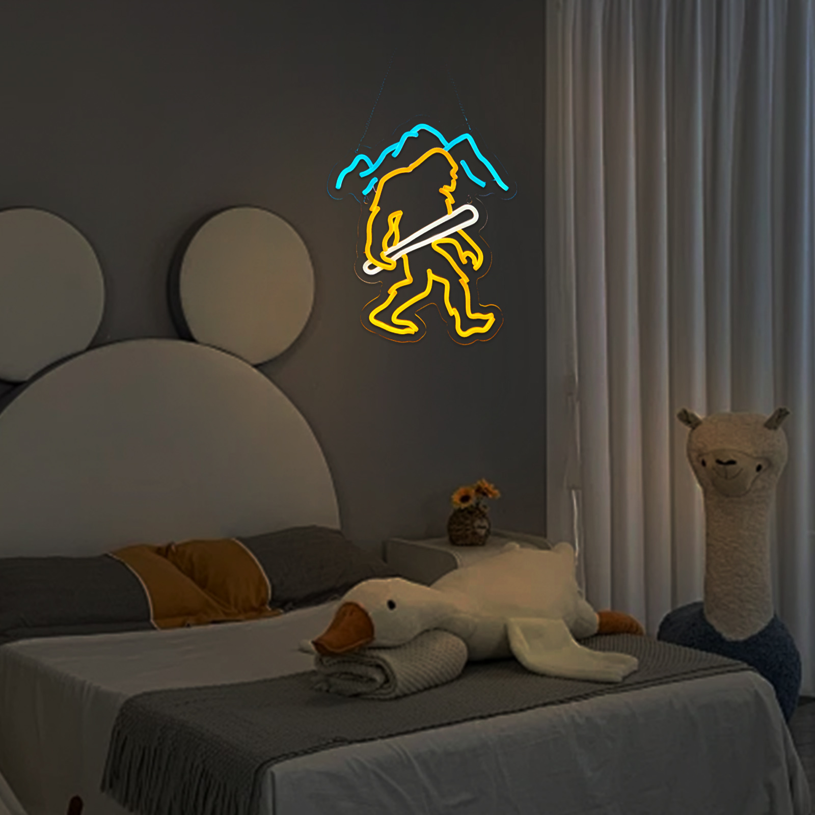 Bigfoot Neon Sign Sasquatch Neon Sign for wall decor Bedroom Game Room Wall Decor Gifts for Kids Children(15.6x12.6 Inch)