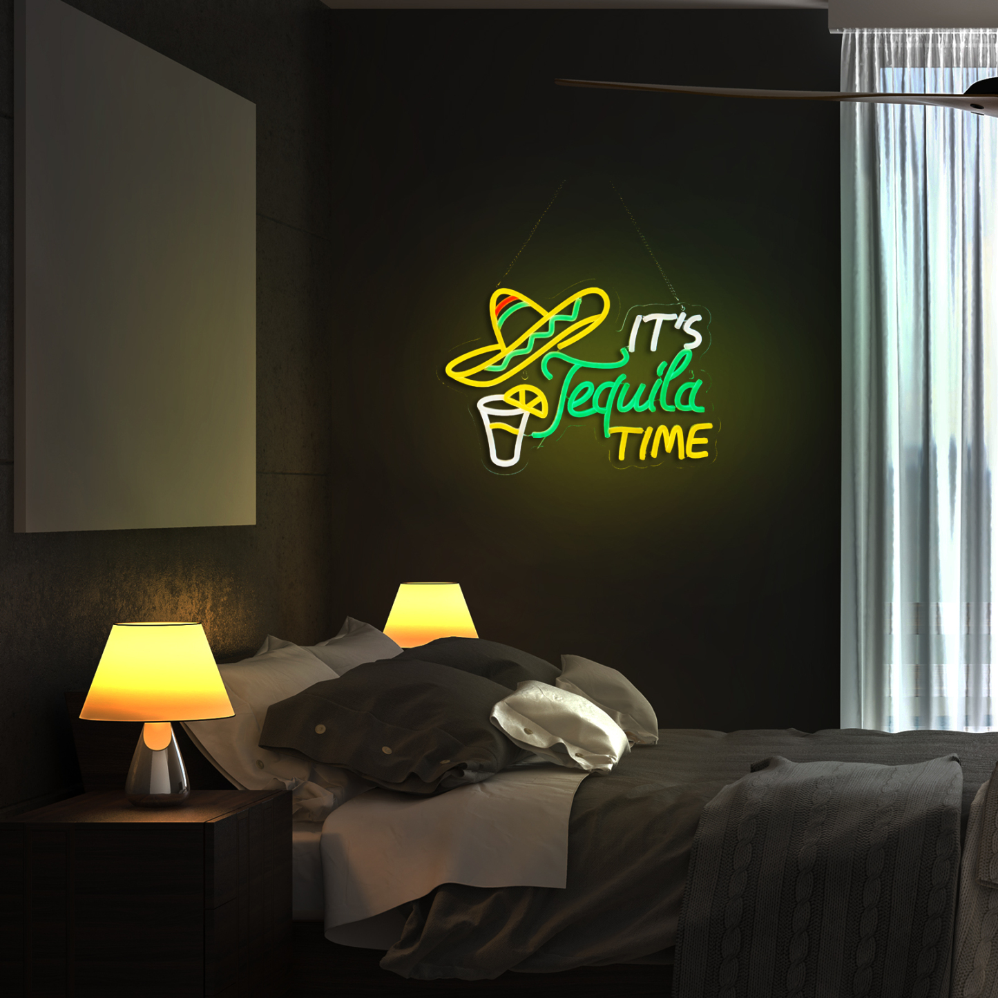 Tequila Neon Sign Mexican Tequila LED Neon Light USB Powered Dimmable Man Cave Cafe Bistro Club Party Beer Bar Restaurant Decor(16.3x11.2 Inch)