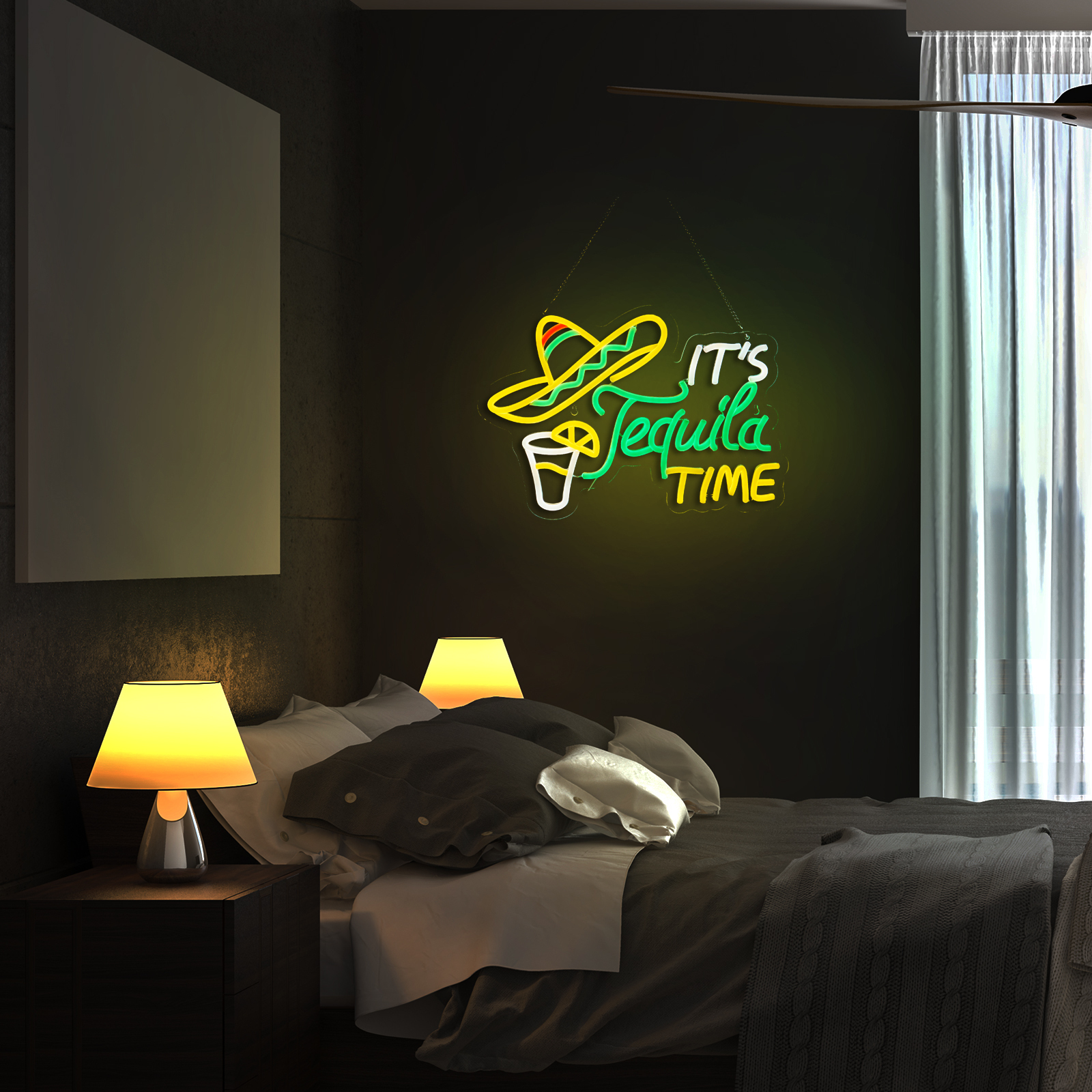 Tequila Neon Sign Mexican Tequila LED Neon Light USB Powered Dimmable Man Cave Cafe Bistro Club Party Beer Bar Restaurant Decor(16.3x11.2 Inch)