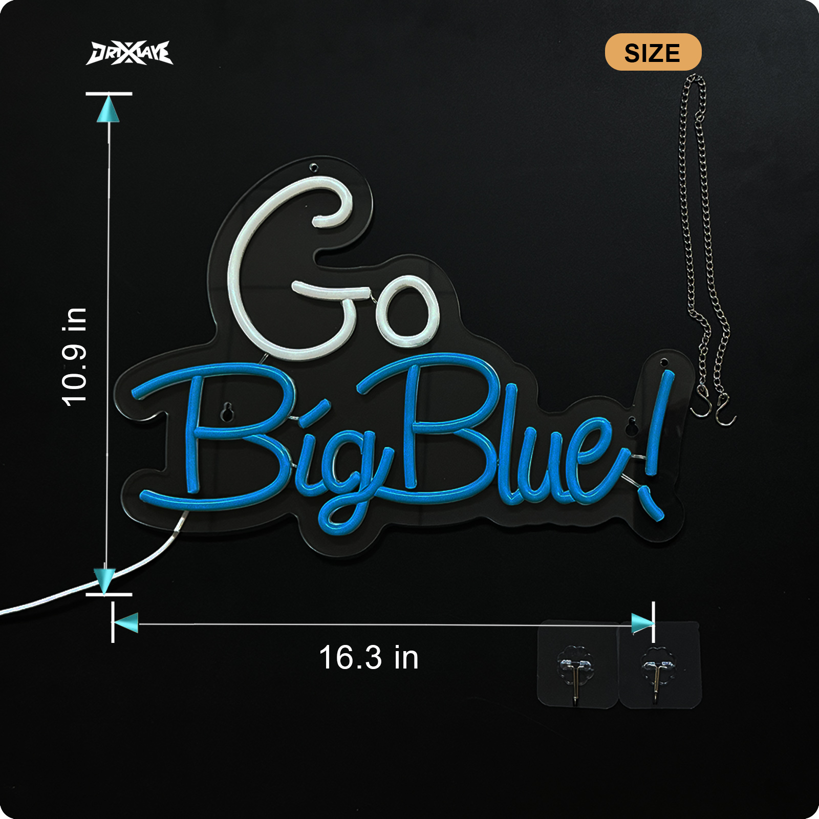 Go big blue neon sign University Slogan neon sign UK Neon Sign for wall decor Kids Room Decor Bar Game Room Man Cave Gift