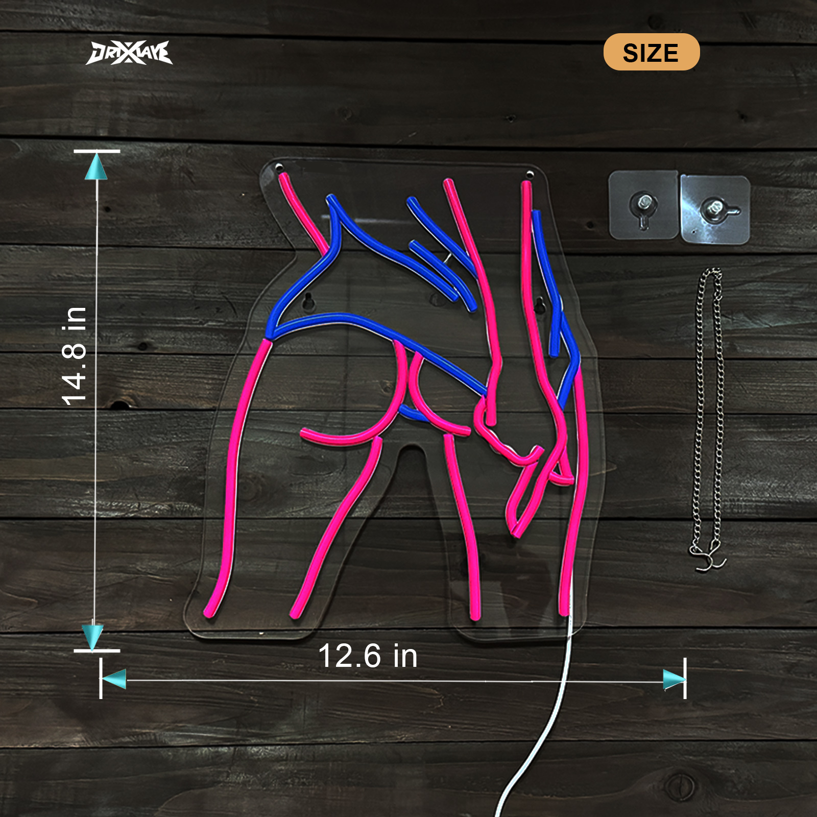 Lady Neon Signs Lady Buttocks Neon Sign Woman Body Decor Smart plug timer compatible USB-Powered Suitable for Birthday Gift Party Man Cave (12.6x14.8 Inch)