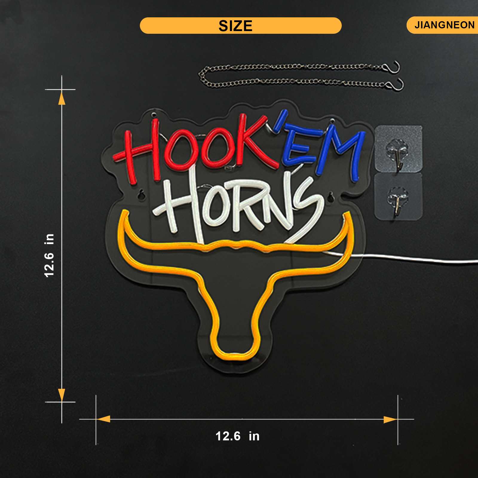 Hook em horns ox head neon sign Longhorn Bull Neon Sign for wall decor Beer Bar Club Man Cave