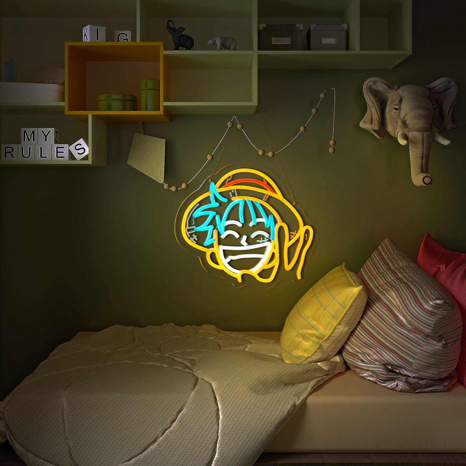 Anime neon sign One piece neon sign for wall decor Kids room Bedroom Teens room Game room decor