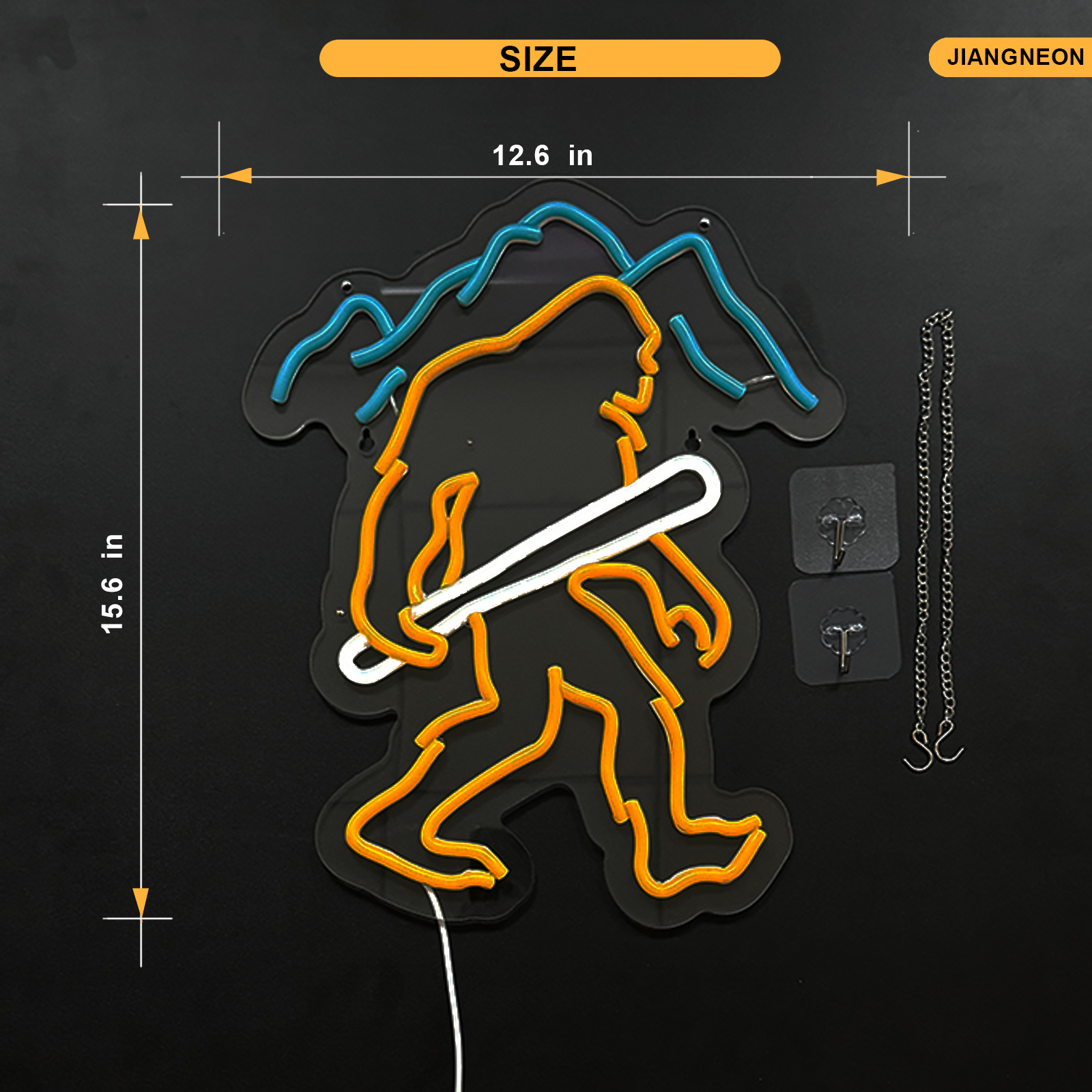 Bigfoot Neon Sign Sasquatch Neon Sign for wall decor Bedroom Game Room Wall Decor Gifts for Kids Children(15.6x12.6 Inch)