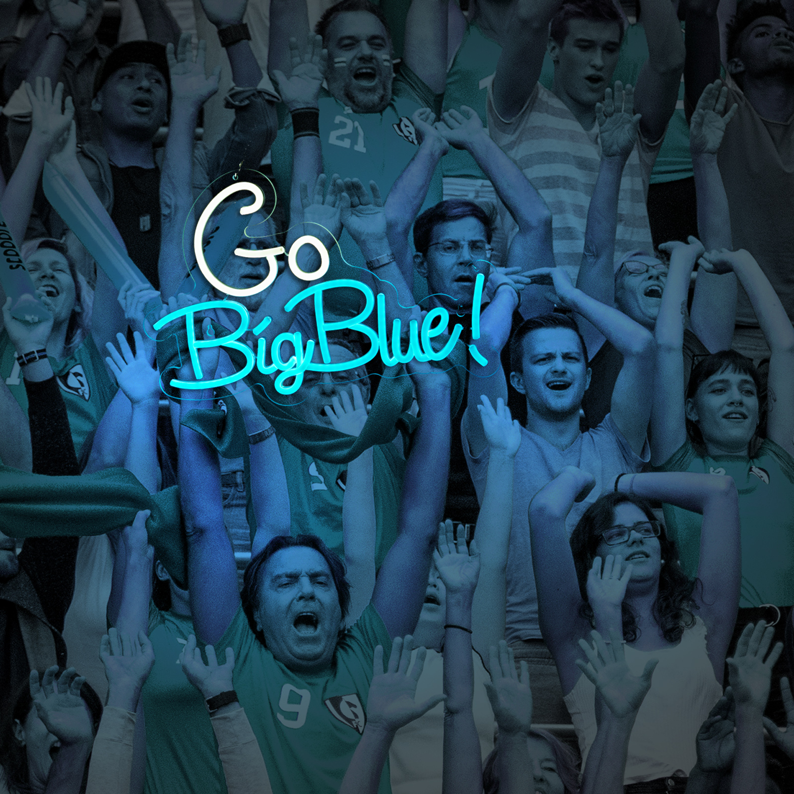 Go big blue neon sign University Slogan neon sign UK Neon Sign for wall decor Kids Room Decor Bar Game Room Man Cave Gift