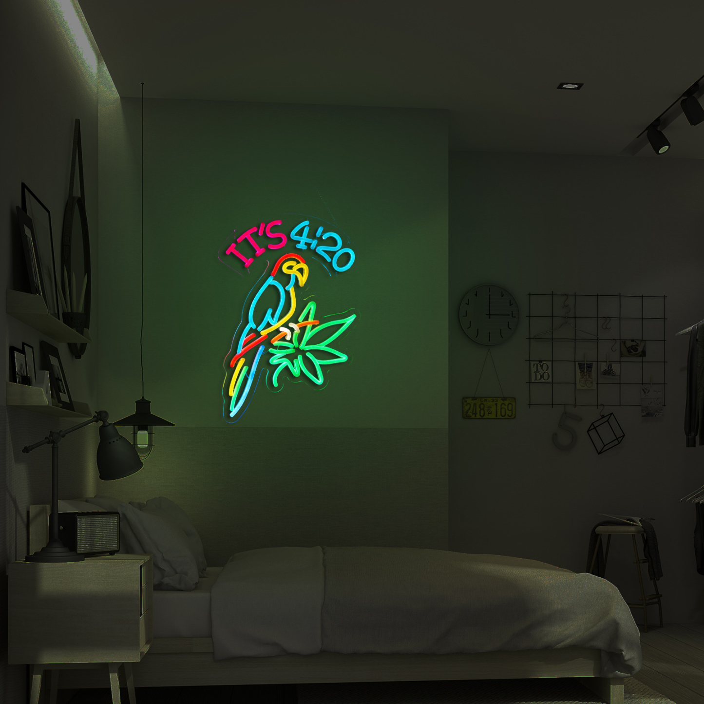 420 Neon Sign Green Leaf Neon Signs for Wall Decor 420 Decorations Led Signs with Dimmer for Pub Party Man Cave Room Art Decor Gift USB-Powered (16.2x12.6) Inch
