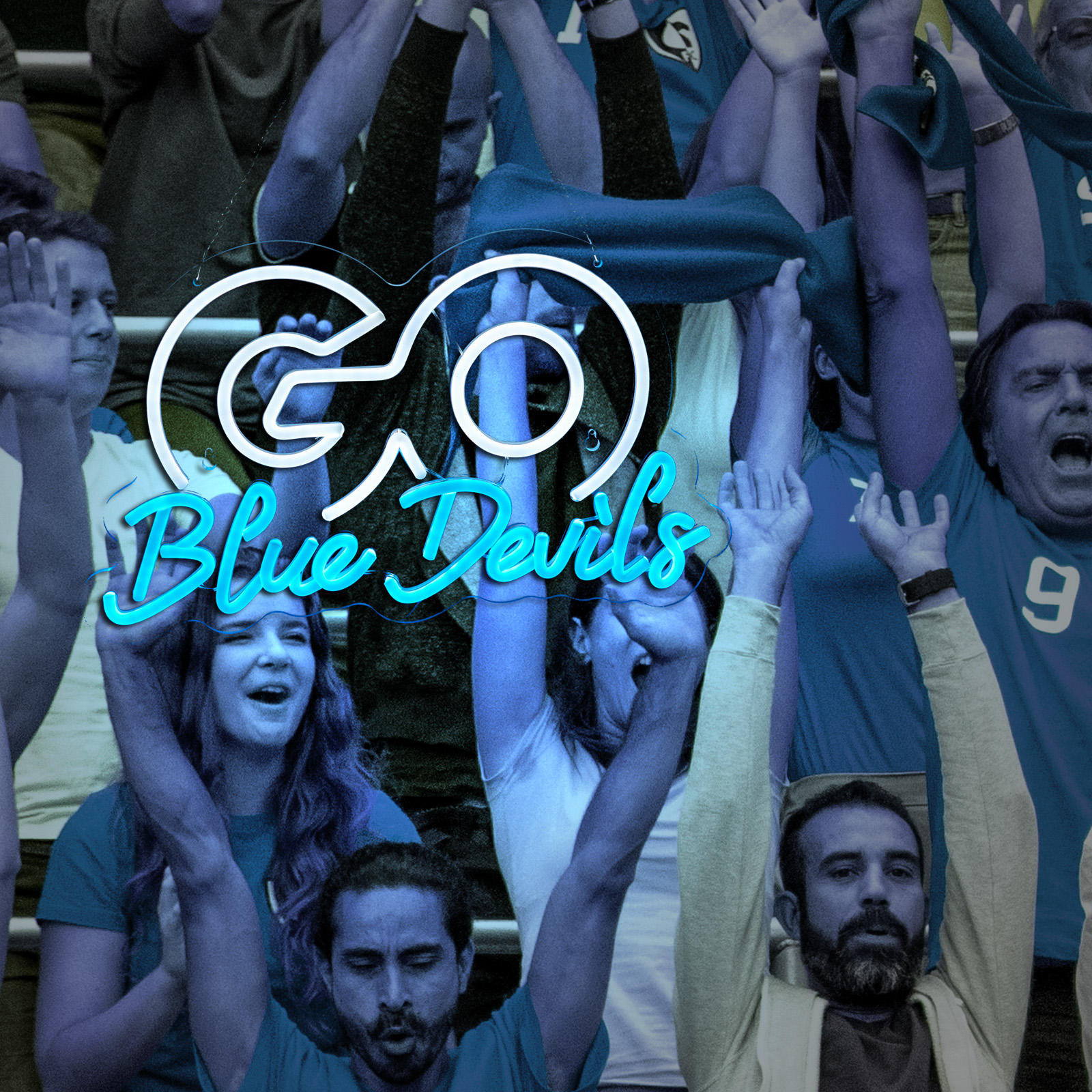 Go Blue Devils Neon Sign University Neon Signs University Basketball Team Slogan Neon Signs for wall decor USB-Powered College Students Sport Fans(16.2x9.9 Inch)