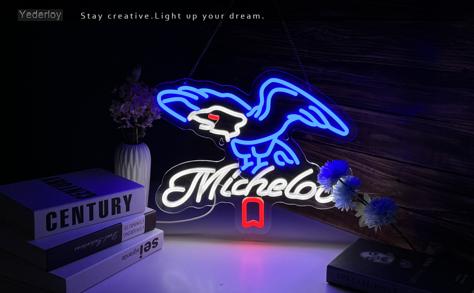 Beer Neon Sign Michelob Neon Light USB Powered Dimmable Man Cave Cafe Bistro Club Party Beer Bar Restaurant Decor