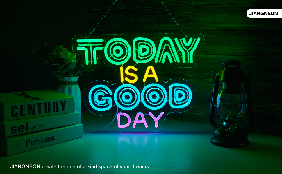Today is a Good Day Neon Sign for wall decor Smart plug timer compatible USB-Powered Suitable for Teen Room Gifts for Birthday Kids Room Bar Cafe Restaurant Office Living Room(16.4x12.4 Inch)