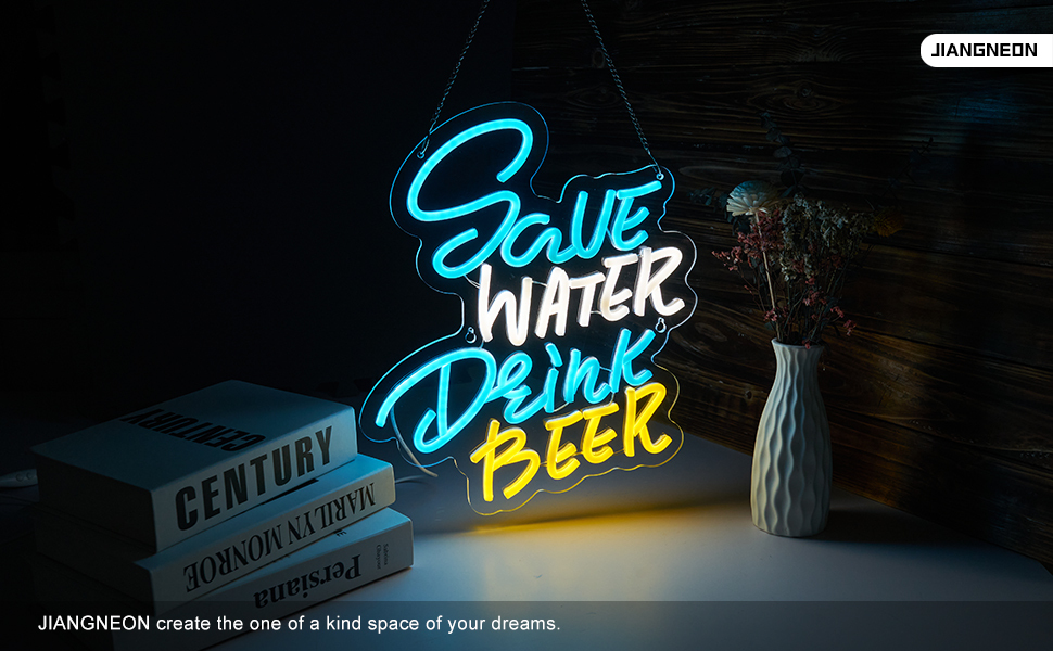 Save Water Drink Beer Neon Sign Beer Neon Sign for wall decor Man Cave Cafe Bistro Club Party Decorations