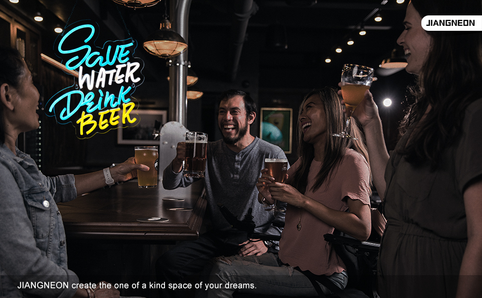 Save Water Drink Beer Neon Sign Beer Neon Sign for wall decor Man Cave Cafe Bistro Club Party Decorations