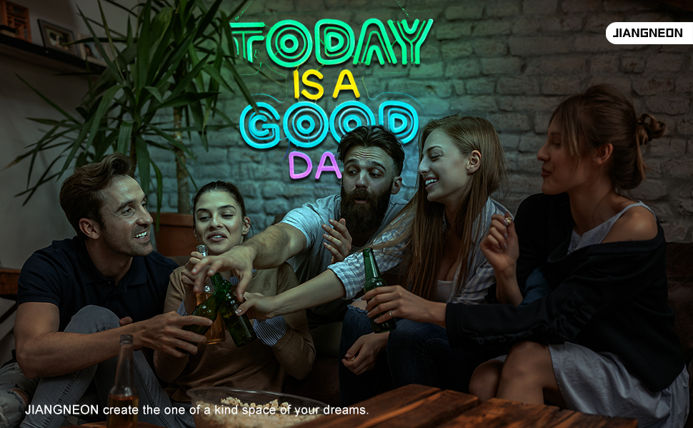 Today is a Good Day Neon Sign for wall decor Smart plug timer compatible USB-Powered Suitable for Teen Room Gifts for Birthday Kids Room Bar Cafe Restaurant Office Living Room(16.4x12.4 Inch)