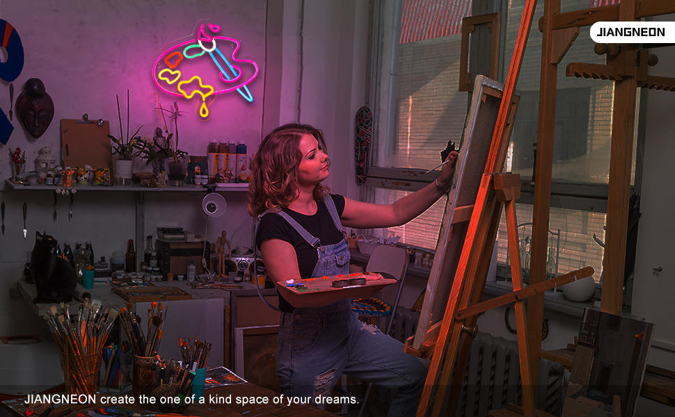 Art neon sign Paint neon sign Paint Palette Neon Sign for wall decor Studio Room Painting Room Art Classroom Art Studio Decor Gift for Painter