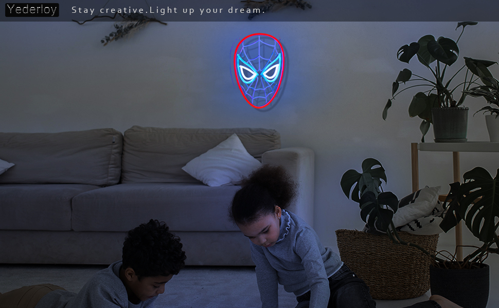 Anime neon sign Spider Man neon sign for wall decor Kids room Bedroom Teens room Game room decor