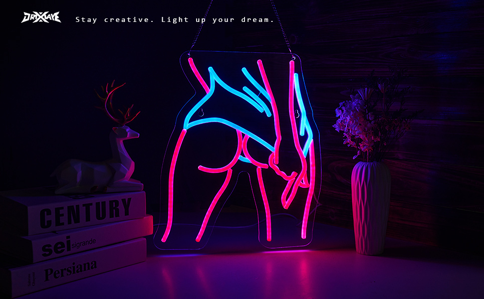 Lady Neon Signs Lady Buttocks Neon Sign Woman Body Decor Smart plug timer compatible USB-Powered Suitable for Birthday Gift Party Man Cave (12.6x14.8 Inch)