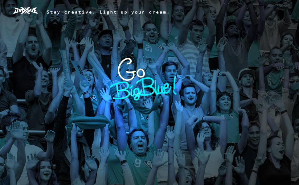 Go big blue neon sign University Slogan neon sign UK Neon Sign for wall decor Kids Room Decor Bar Game Room Man Cave Gift