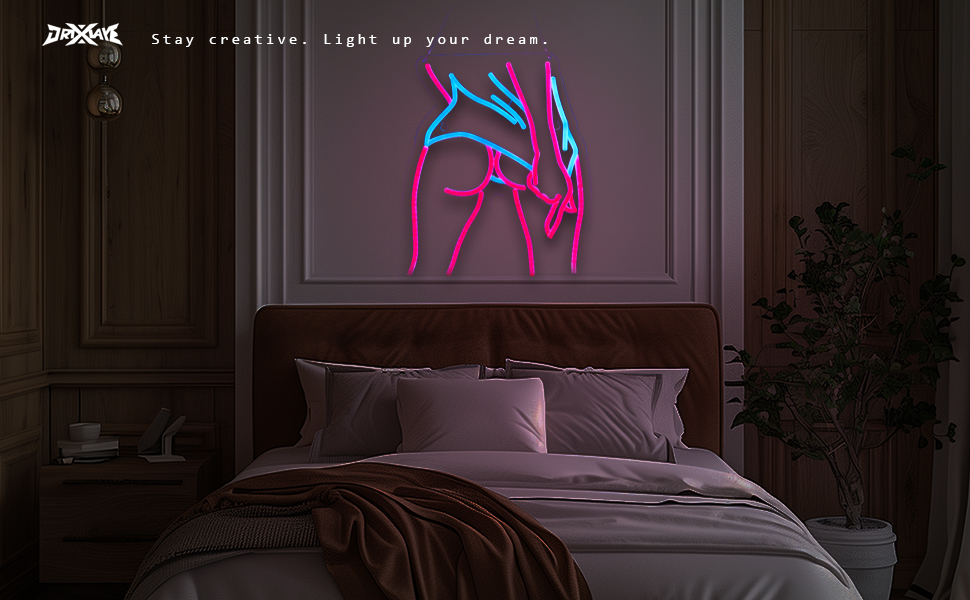 Lady Neon Signs Lady Buttocks Neon Sign Woman Body Decor Smart plug timer compatible USB-Powered Suitable for Birthday Gift Party Man Cave (12.6x14.8 Inch)