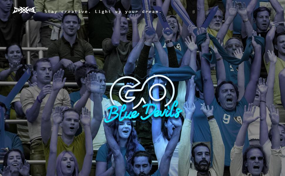 Go Blue Devils Neon Sign University Neon Signs University Basketball Team Slogan Neon Signs for wall decor USB-Powered College Students Sport Fans(16.2x9.9 Inch)