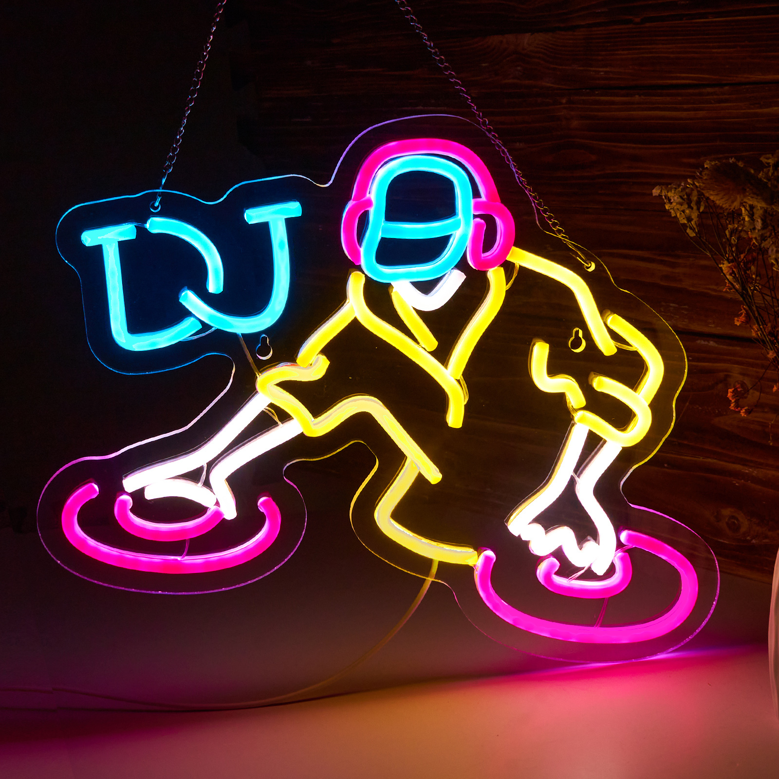 DJ Neon Sign for wall decor Teen Room Decor Gifts for Birthday Kids Room Art Decor Boys Playroom Bedroom Decor(16.3x12.2 in)