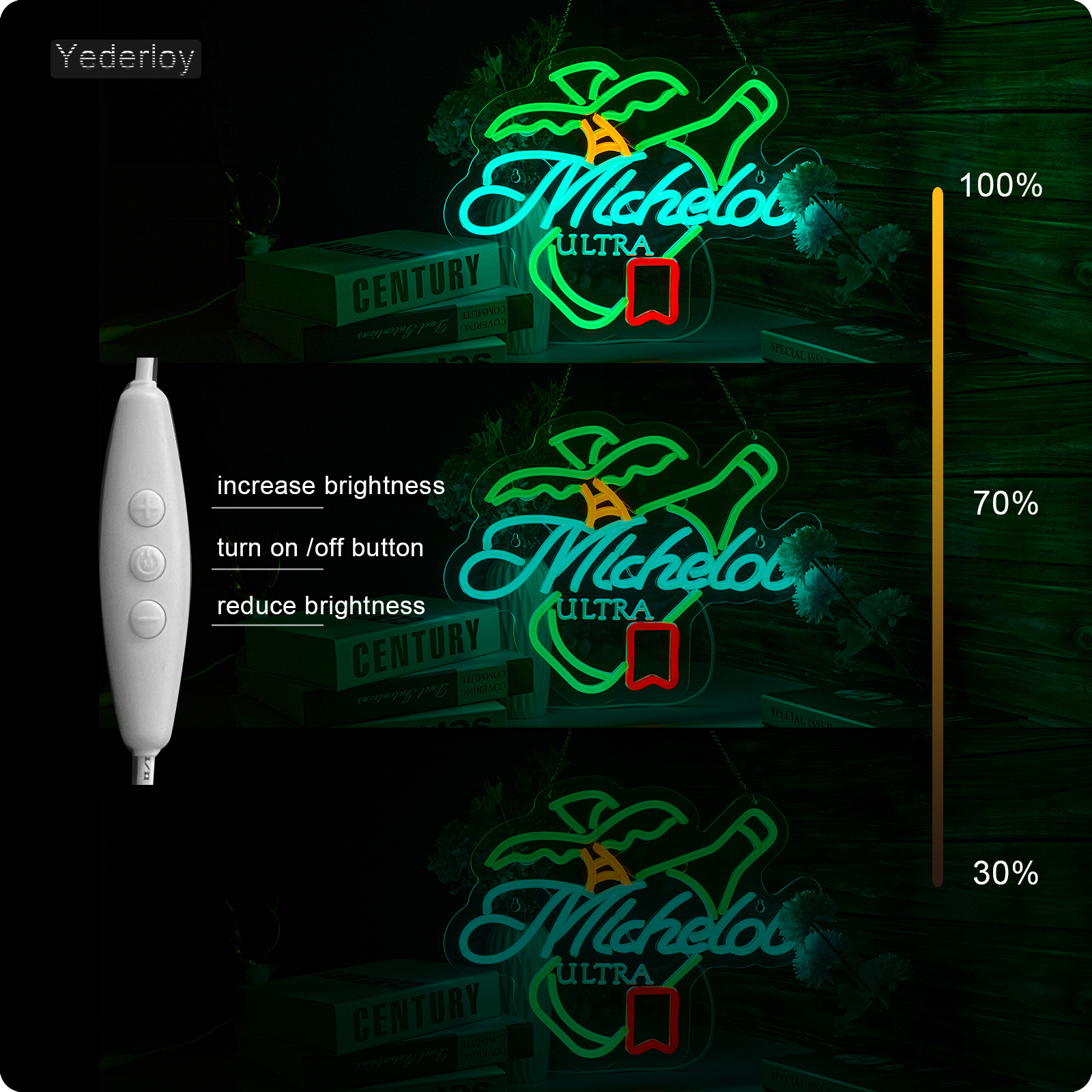 Beer Neon Sign Michelob Neon Light USB Powered Dimmable Man Cave Cafe Bistro Club Party Beer Bar Restaurant Decor