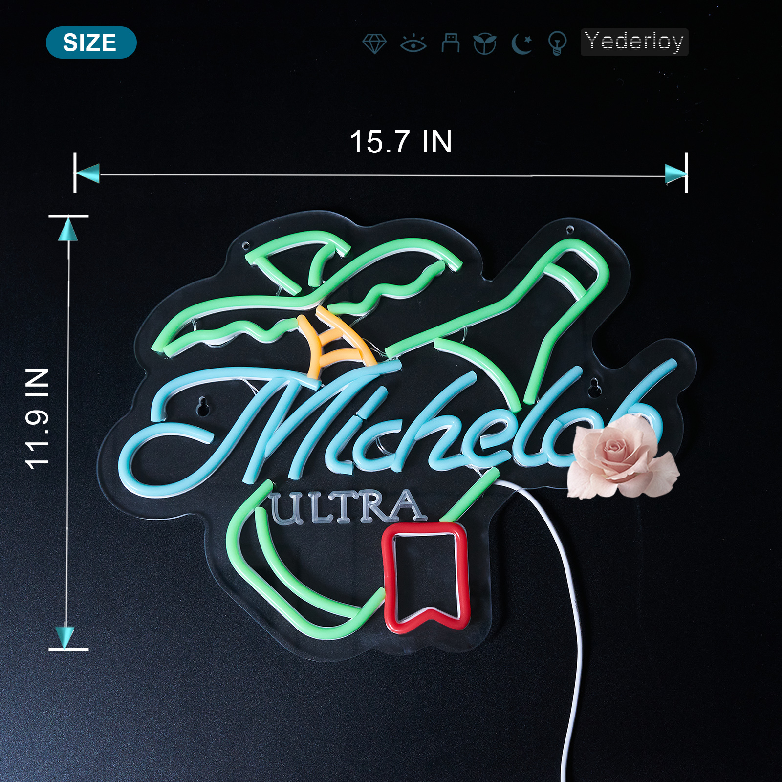 Beer Neon Sign Michelob Neon Light USB Powered Dimmable Man Cave Cafe Bistro Club Party Beer Bar Restaurant Decor