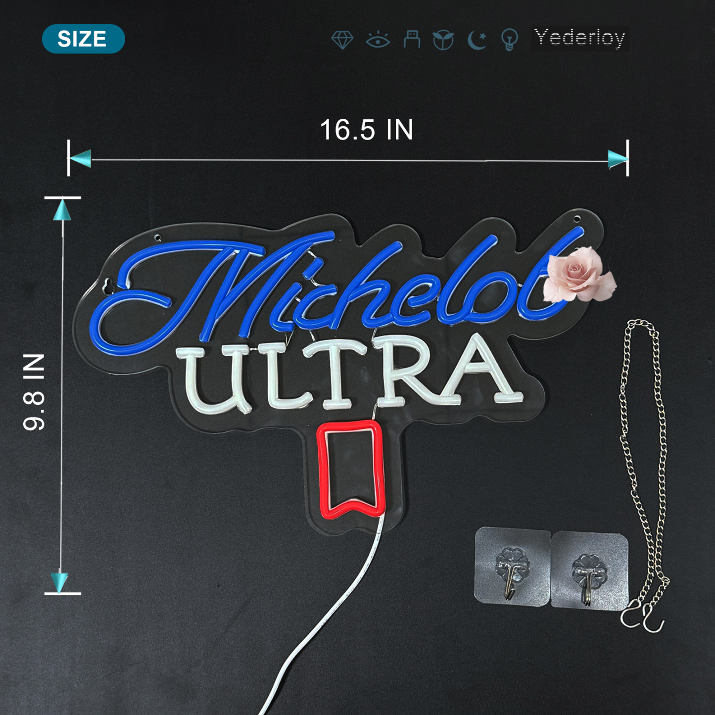 Beer Neon Sign Michelob Neon Light USB Powered Dimmable Man Cave Cafe Bistro Club Party Beer Bar Restaurant Decor