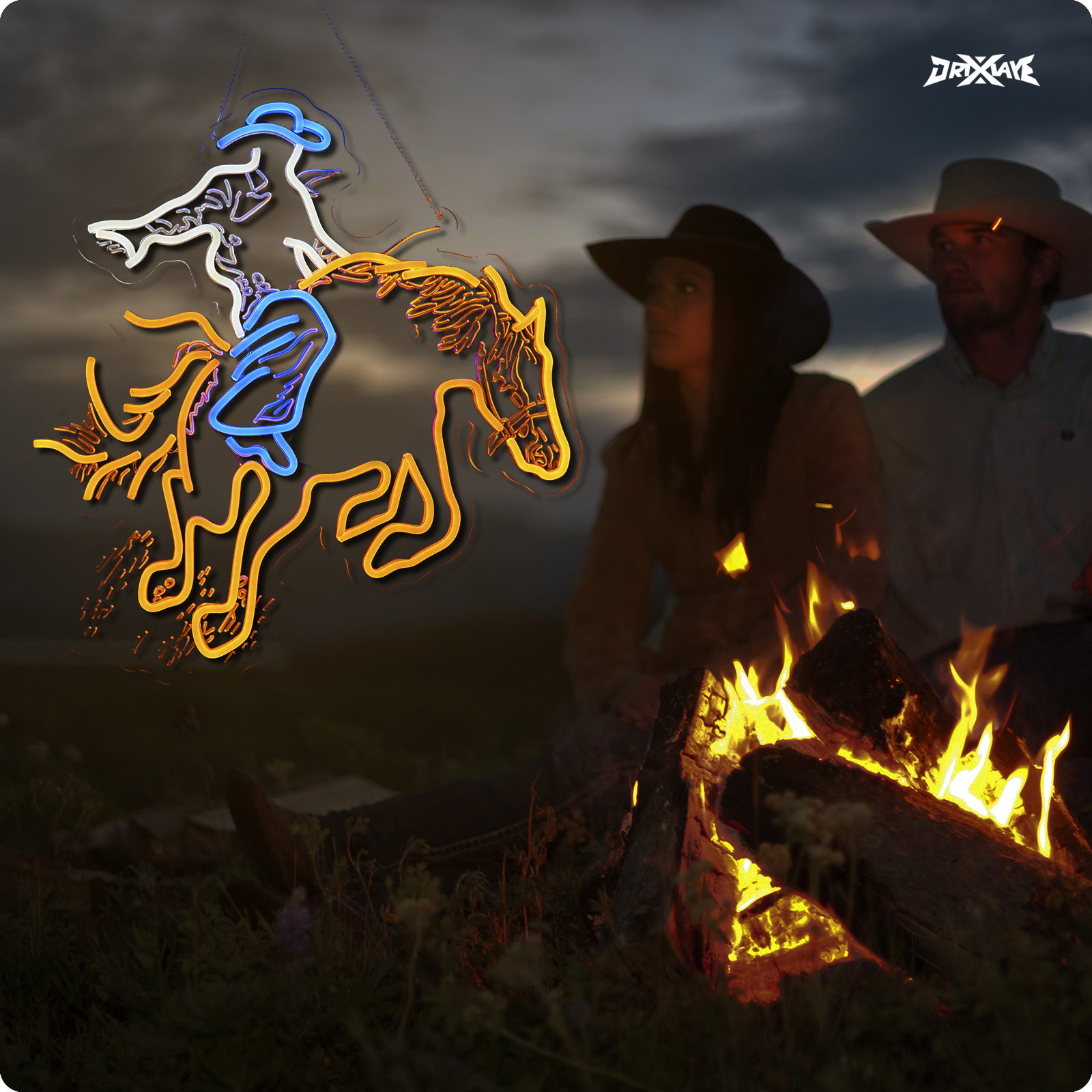 Cowboy neon sign for wall decor Large Size(22.5,21.4 in) Teen Room Decor Hip Hop Party Signs for Bedroom Man Cave Bar Store Home Party Gifts Birthday Party Home Art Decor (Blue + Yellow Cowboy)