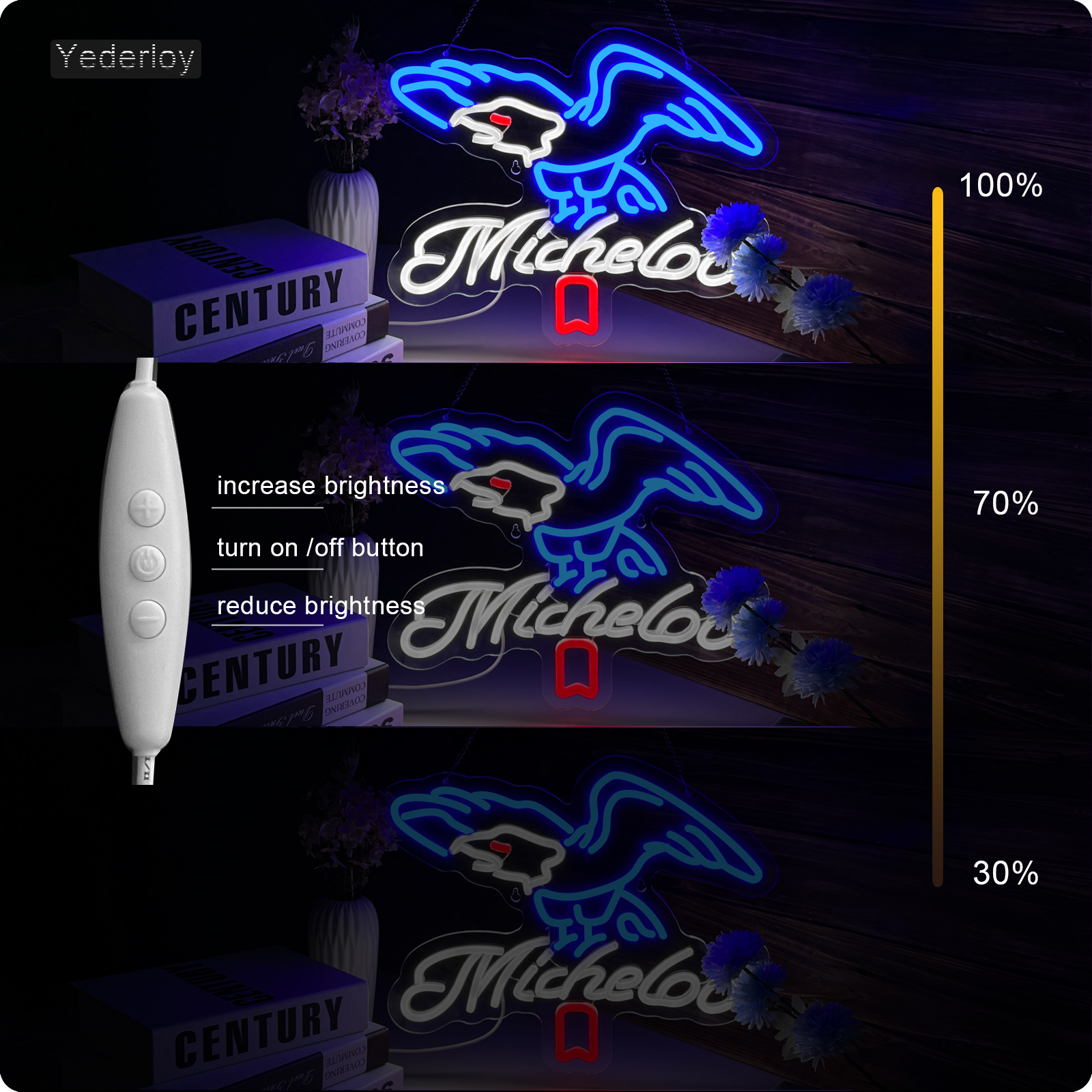 Beer Neon Sign Michelob Neon Light USB Powered Dimmable Man Cave Cafe Bistro Club Party Beer Bar Restaurant Decor