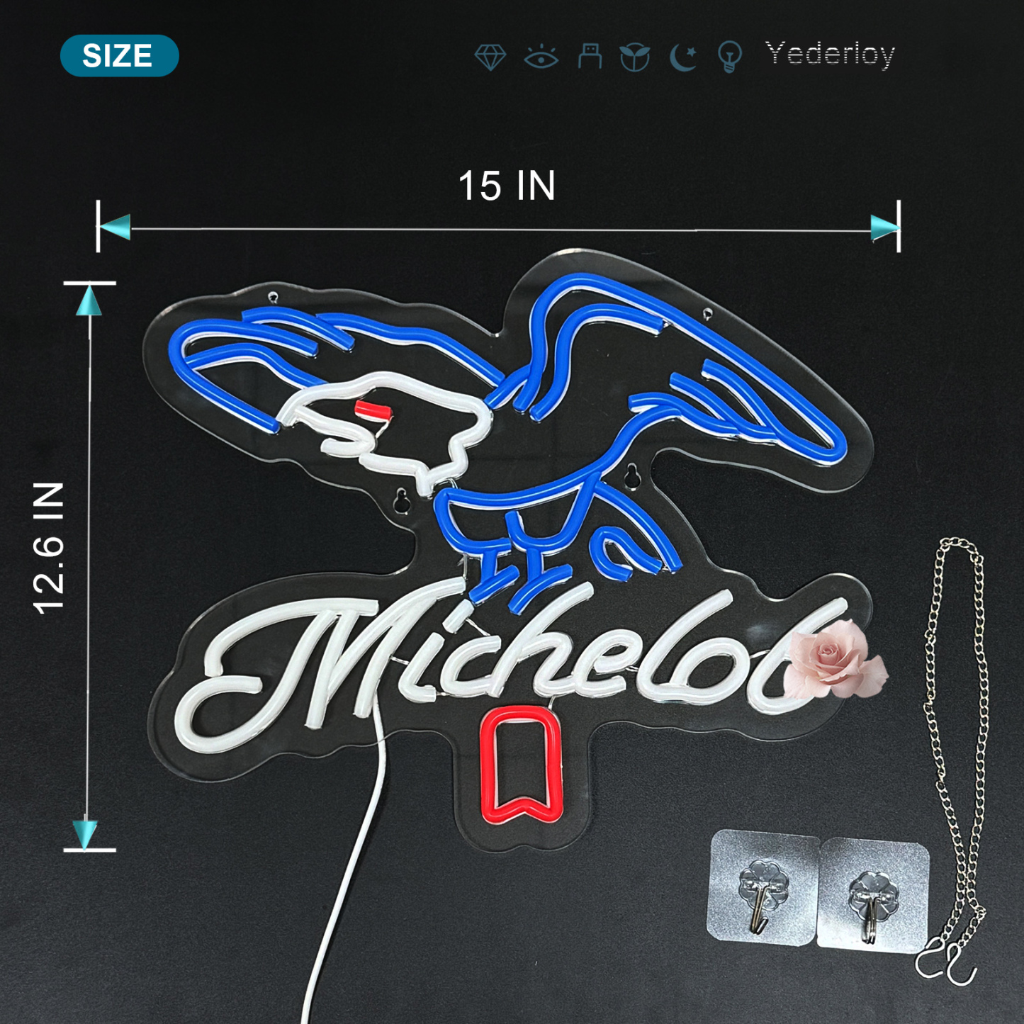 Beer Neon Sign Michelob Neon Light USB Powered Dimmable Man Cave Cafe Bistro Club Party Beer Bar Restaurant Decor