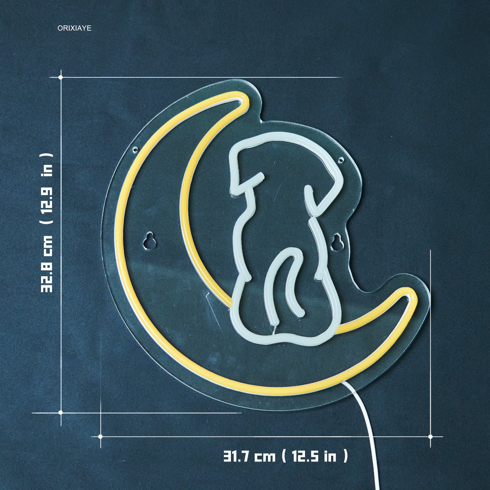 Dog Neon Sign Moon LED Lights for Wall Decor Teen Gifts for Birthday Kids Boys Room Decor Playroom Bedroom Decor