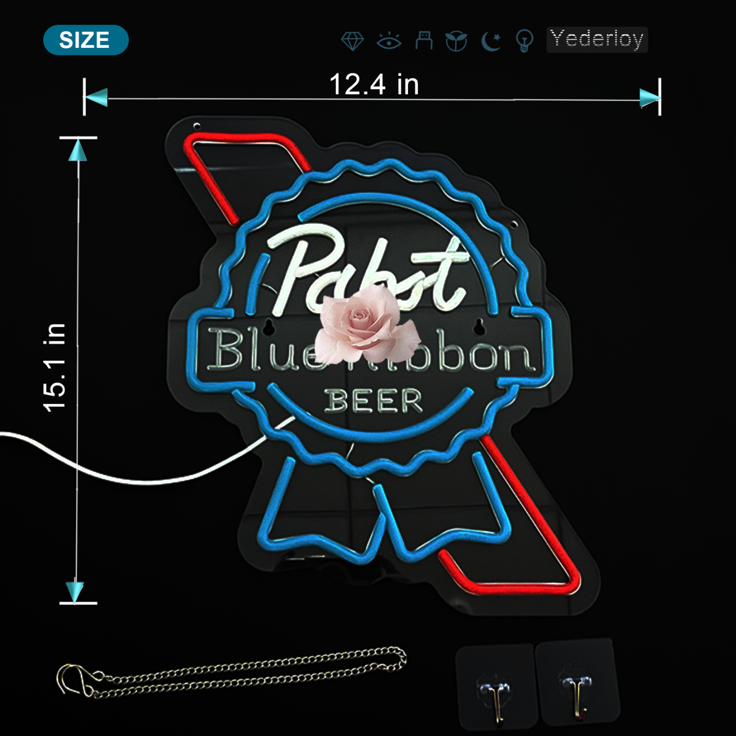 Beer Neon Sign Pabst Neon Light USB Powered Dimmable Man Cave Cafe Bistro Club Party Beer Bar Restaurant Decor