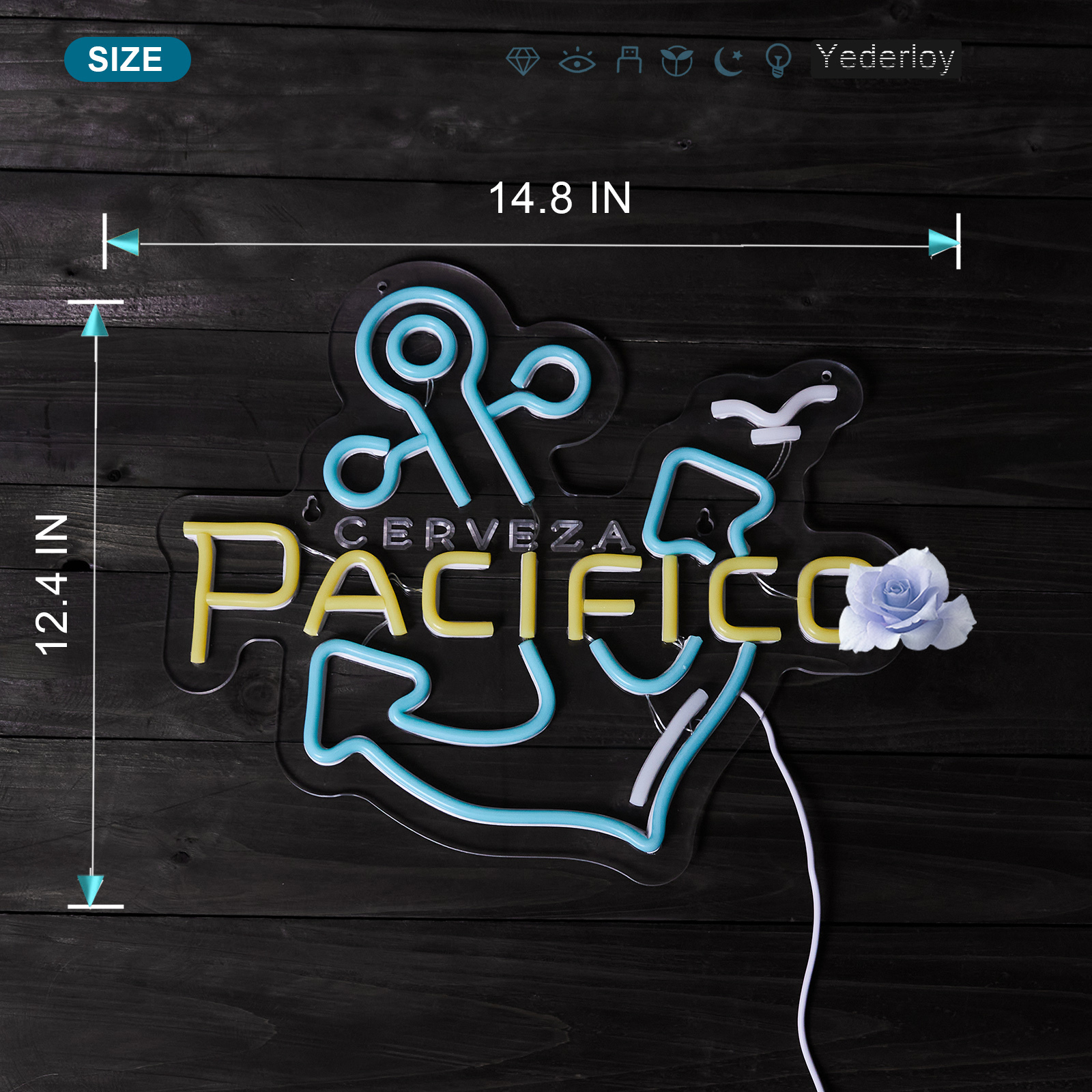 Beer Neon Sign Pacifico Neon Light USB Powered Dimmable Man Cave Cafe Bistro Club Party Beer Bar Restaurant Decor