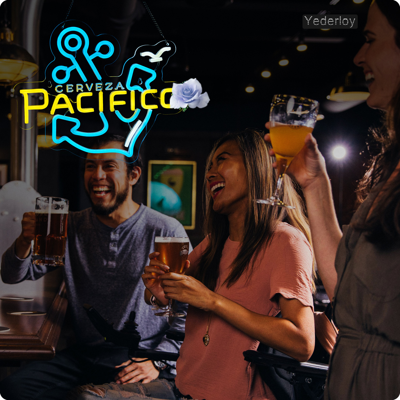 Beer Neon Sign Pacifico Neon Light USB Powered Dimmable Man Cave Cafe Bistro Club Party Beer Bar Restaurant Decor