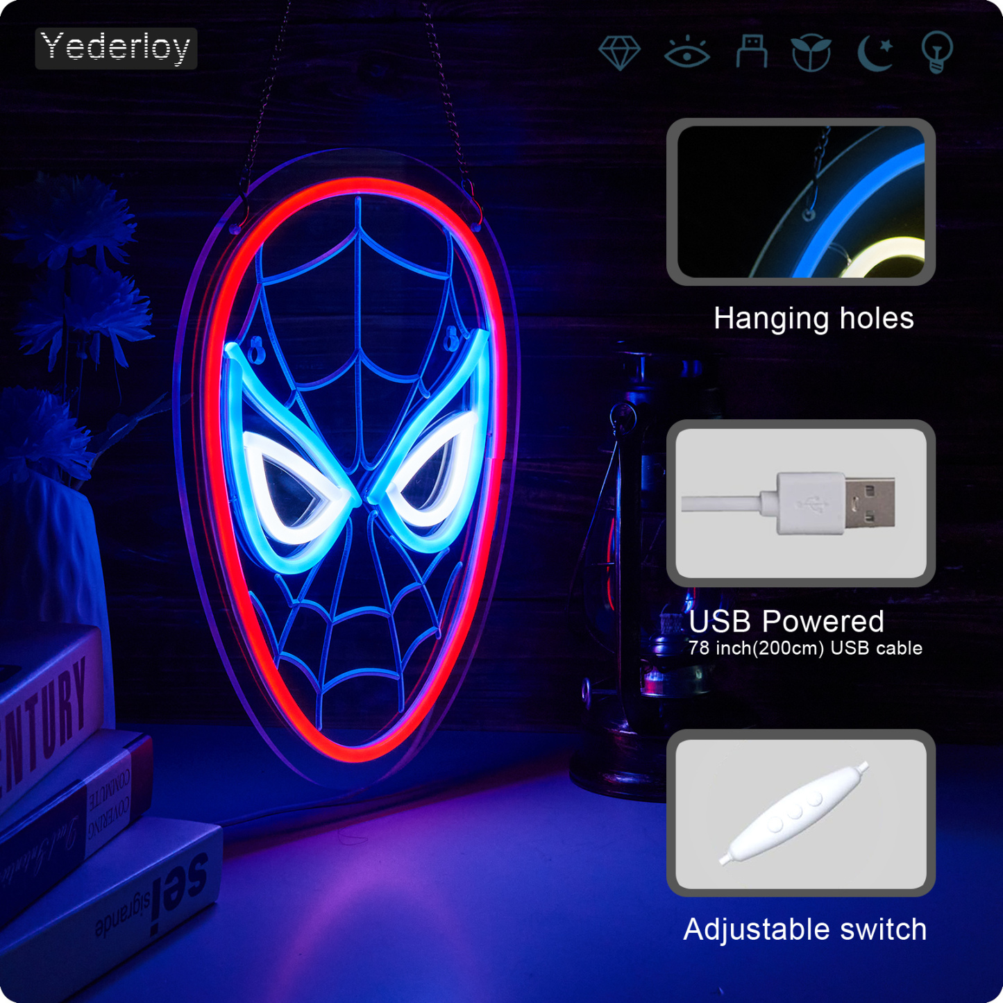 Anime neon sign Spider Man neon sign for wall decor Kids room Bedroom Teens room Game room decor