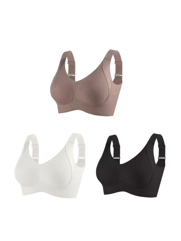🔥Mother's Day Sale：Buy 1 Get 2 Free🔥Women's Ribbed Push Up Adjustable Wireless Bra