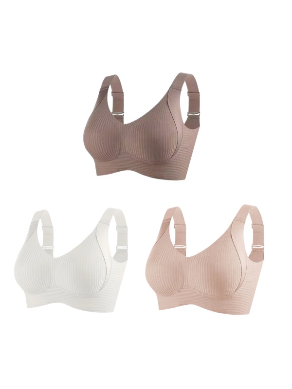 🔥Mother's Day Sale：Buy 1 Get 2 Free🔥Women's Ribbed Push Up Adjustable Wireless Bra
